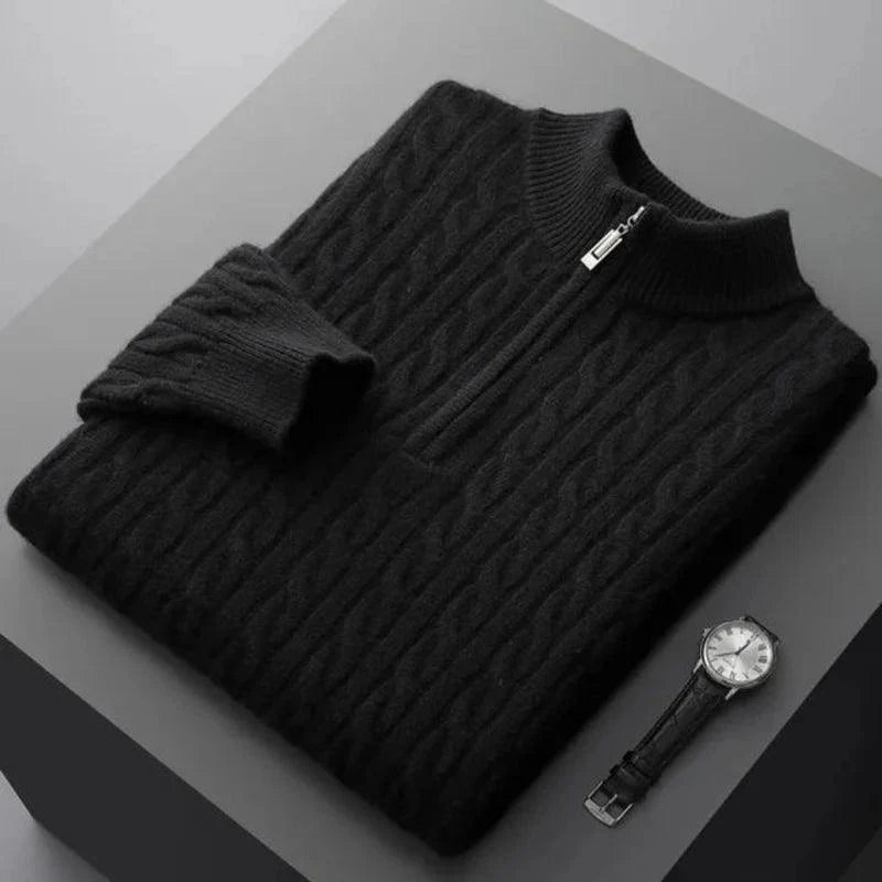 The Ashbury Cashmere Woven Half-Zip