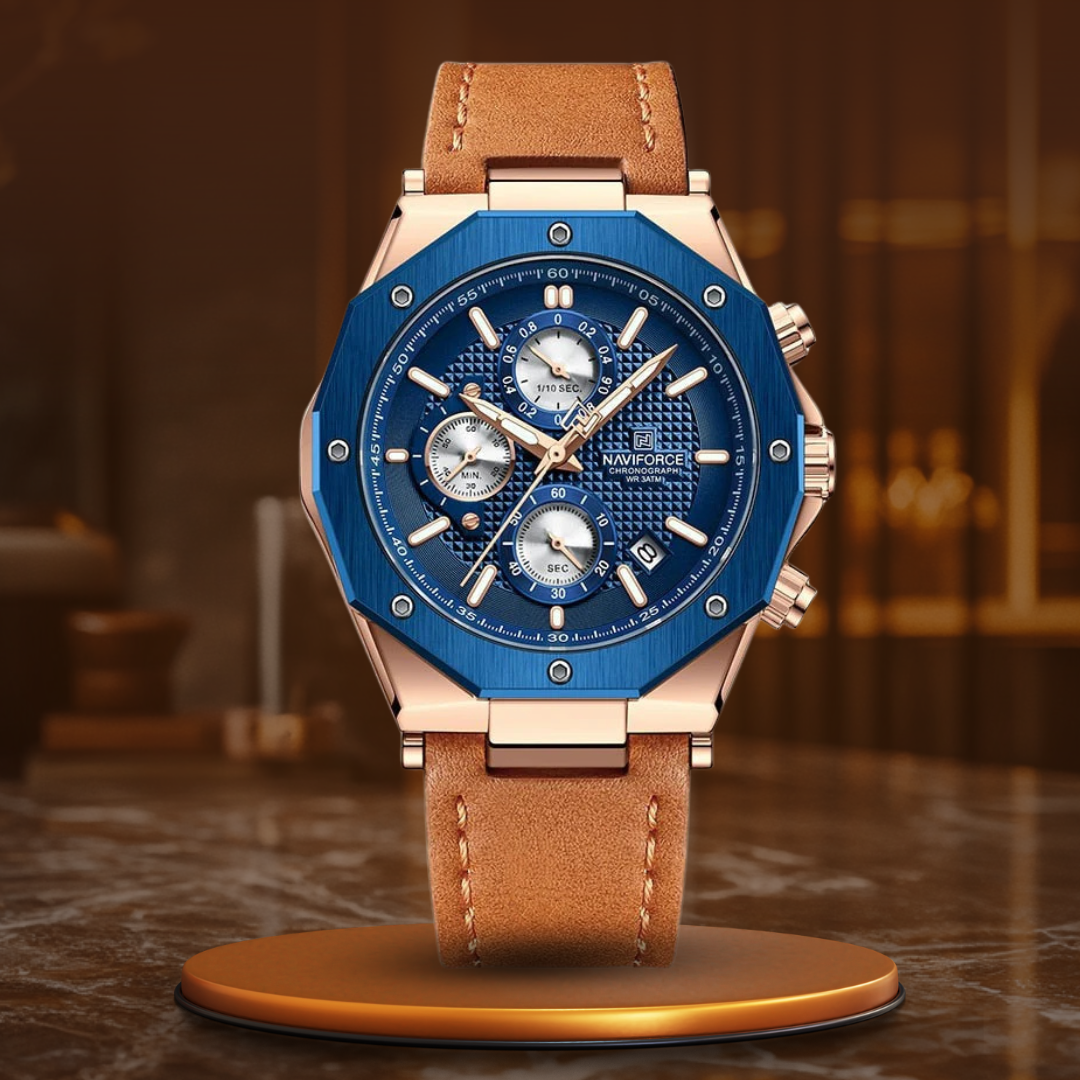 Fashion Leather Band Chronograph Watches