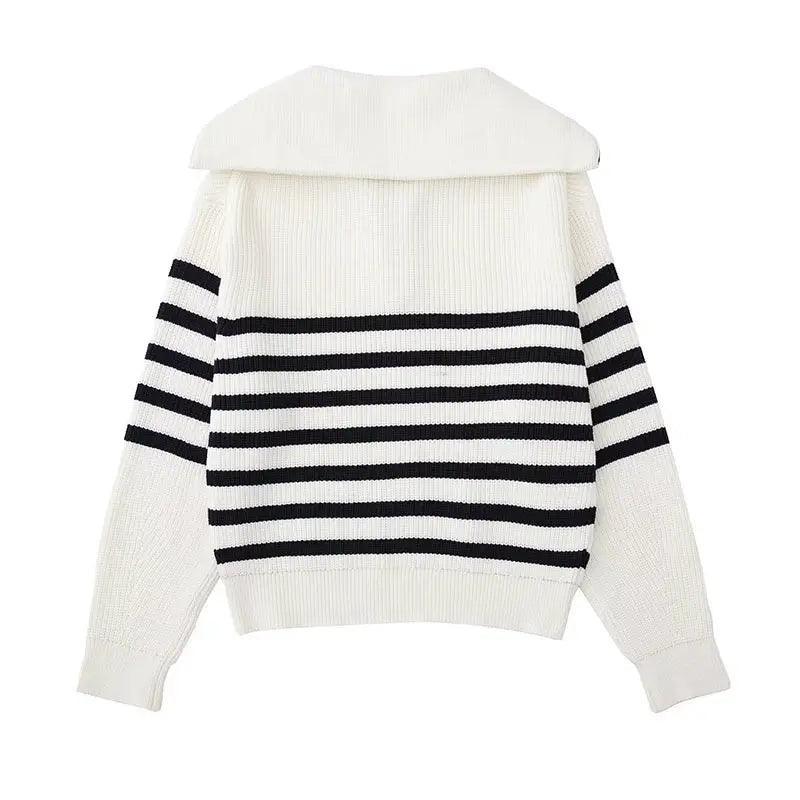 Lancaster Striped Zip Up Sweater