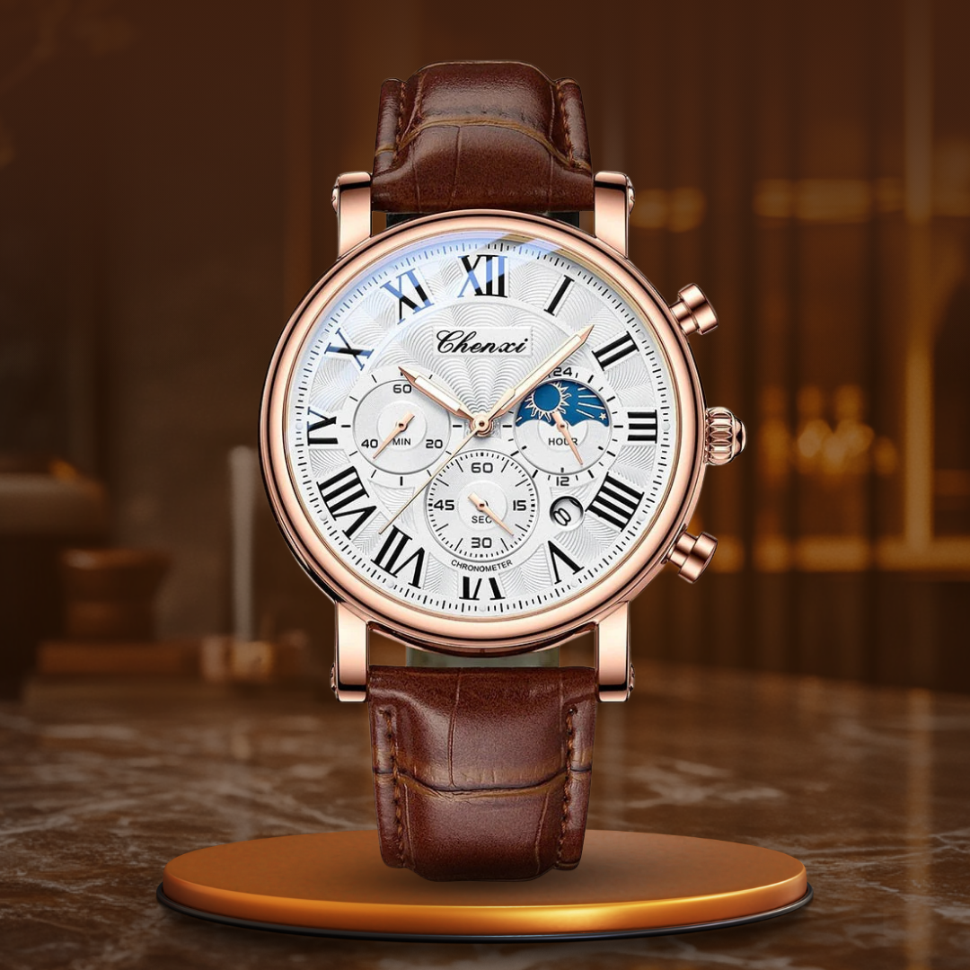 Luxury Leather Strap Quartz Watch