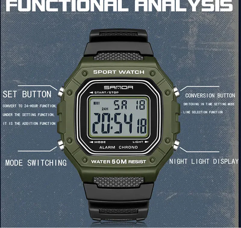 Durable Military Digital Watch